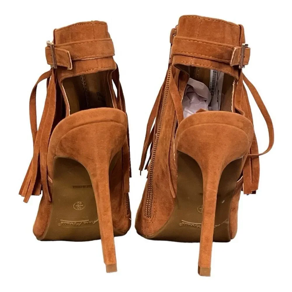 Ladies Anne Michelle Peep Toe Tassle Heels size 10
